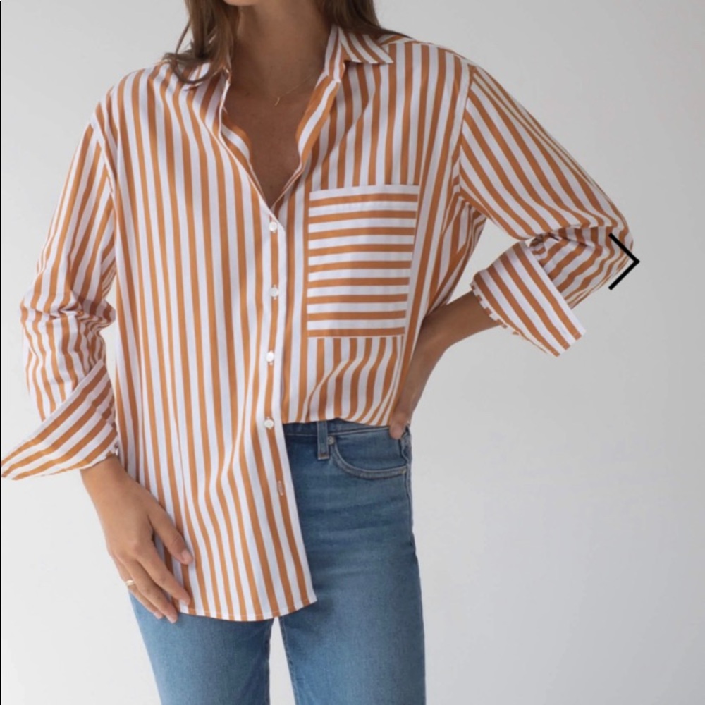 AYR The Deep End Striped Button Down in Aperitif
